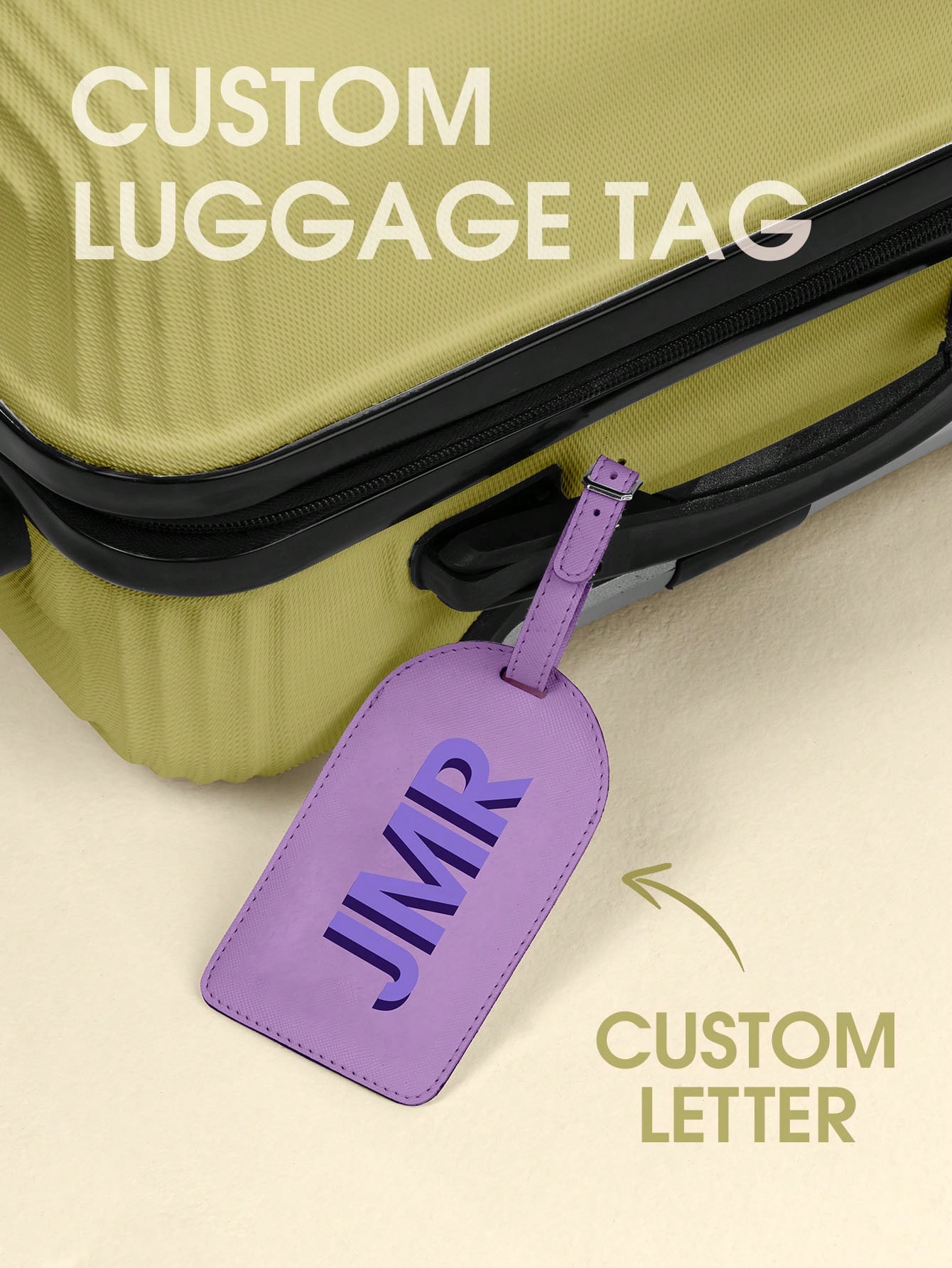 Travel Luggage Set - Étiquette de bagage personnalisée avec initiale,