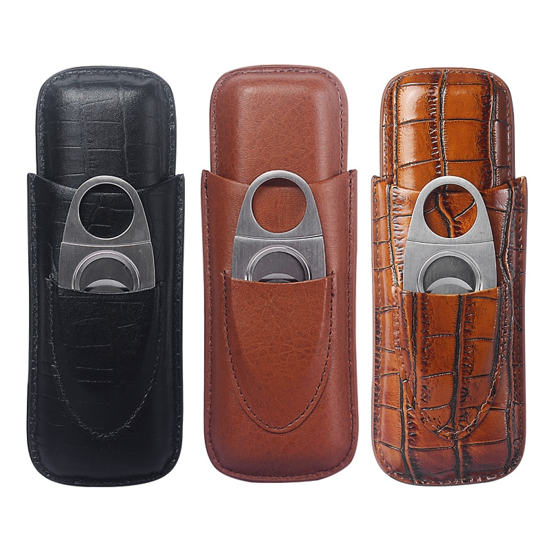 Premium Cigar Case - Étui à cigares en cuir portable