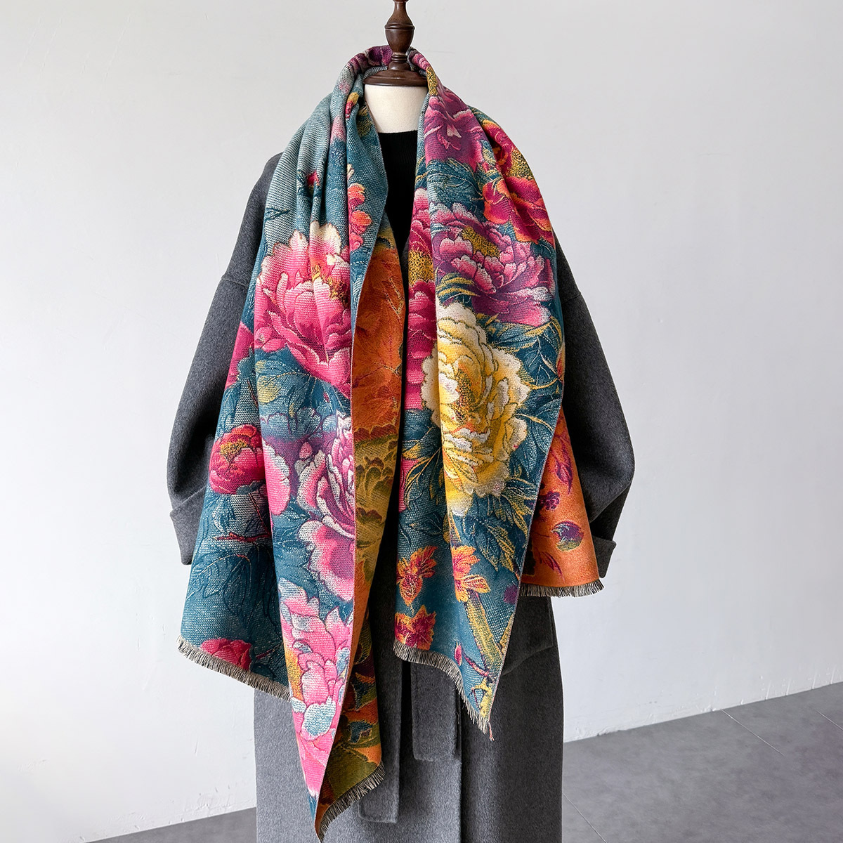 Cashmere Scarf - Écharpe chaude en cachemire pour femme,