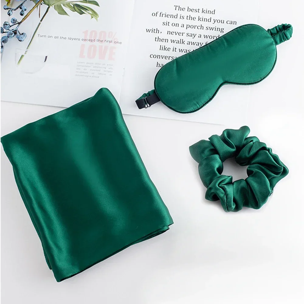 Silk Pillowcase - Ensemble de taie d'oreiller, masque de