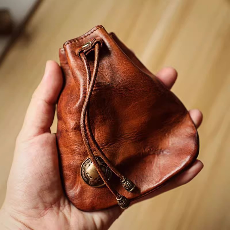 Leather Wallet Men - Portefeuille en cuir souple véritable de