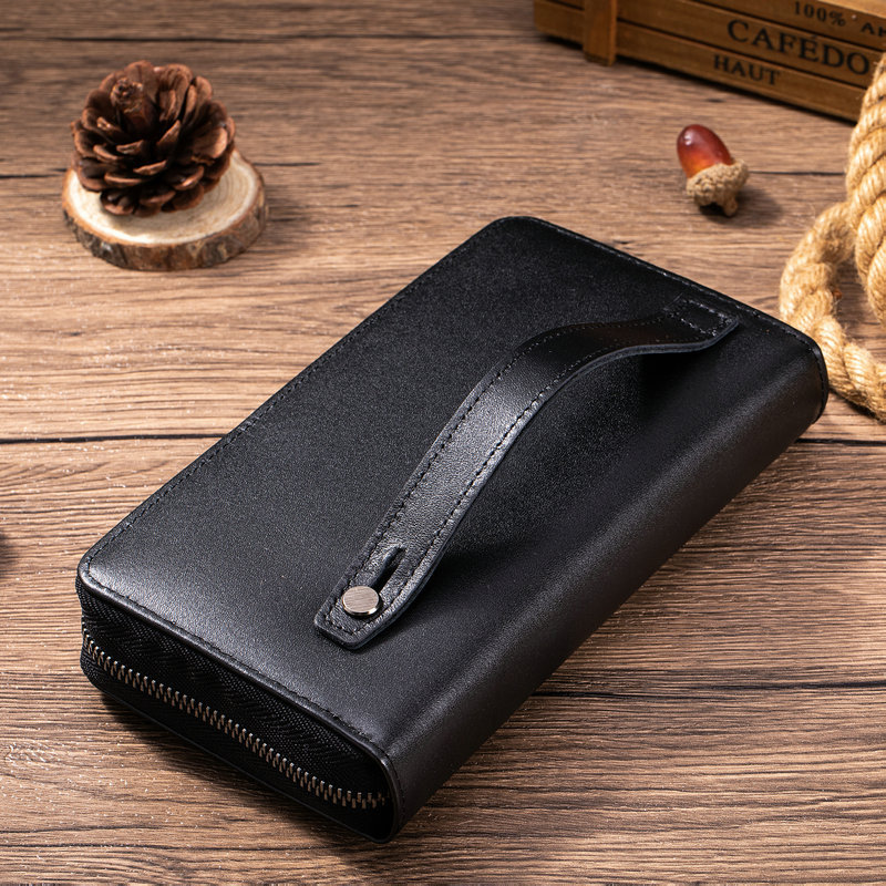 Leather Wallet Men - Nouveau portefeuille long en cuir véritable