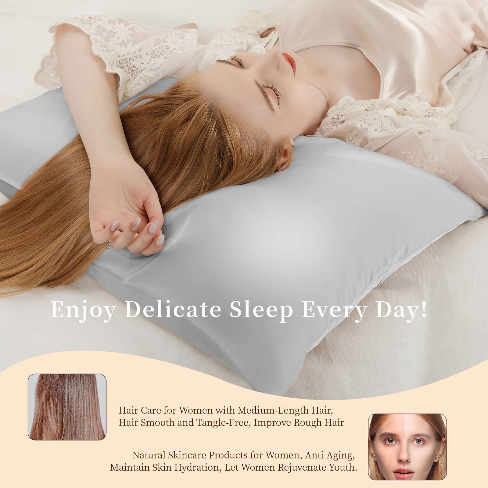 2 taies d'oreiller en soie de  - Silk Pillowcase avis et prix