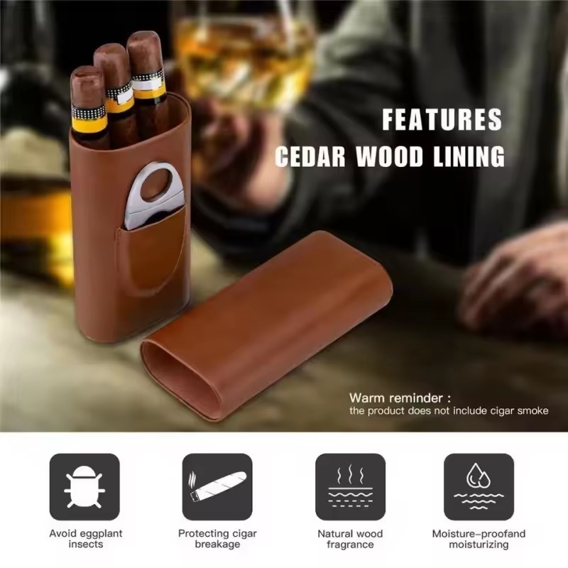 Étui à cigares en cuir, pochet - Premium Cigar Case avis et prix