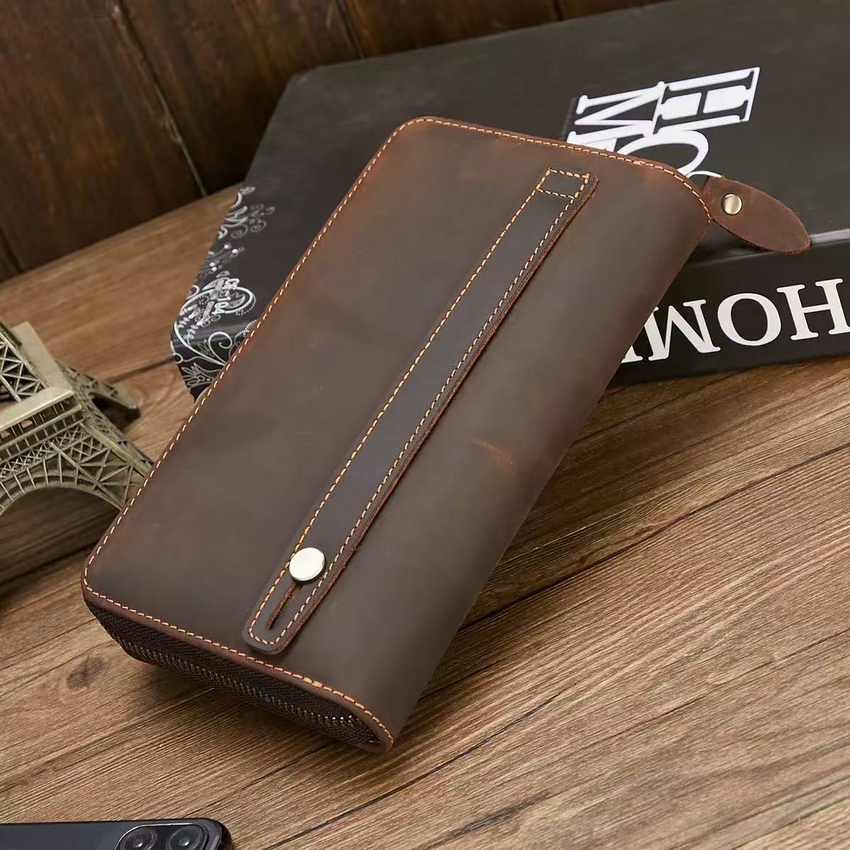 Nouveau portefeuille long en c - Leather Wallet Men avis et prix