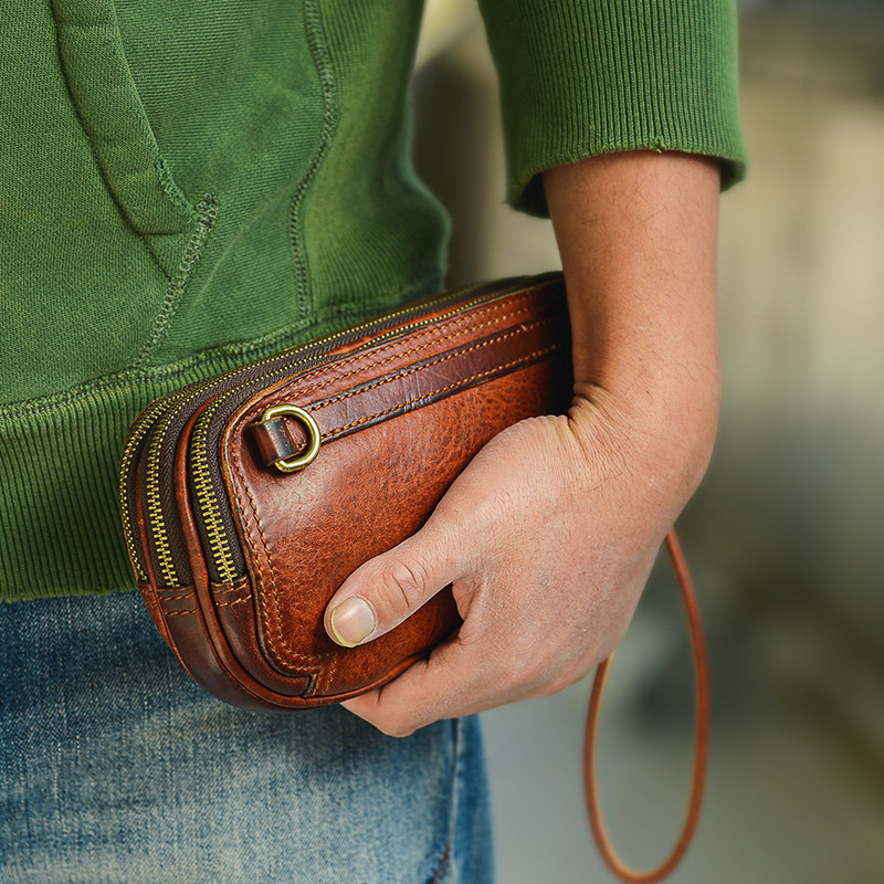 Pochette de luxe en cuir vérit - Leather Wallet Men avis et prix